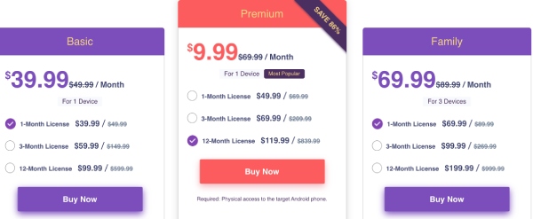 Spyier Price For Android